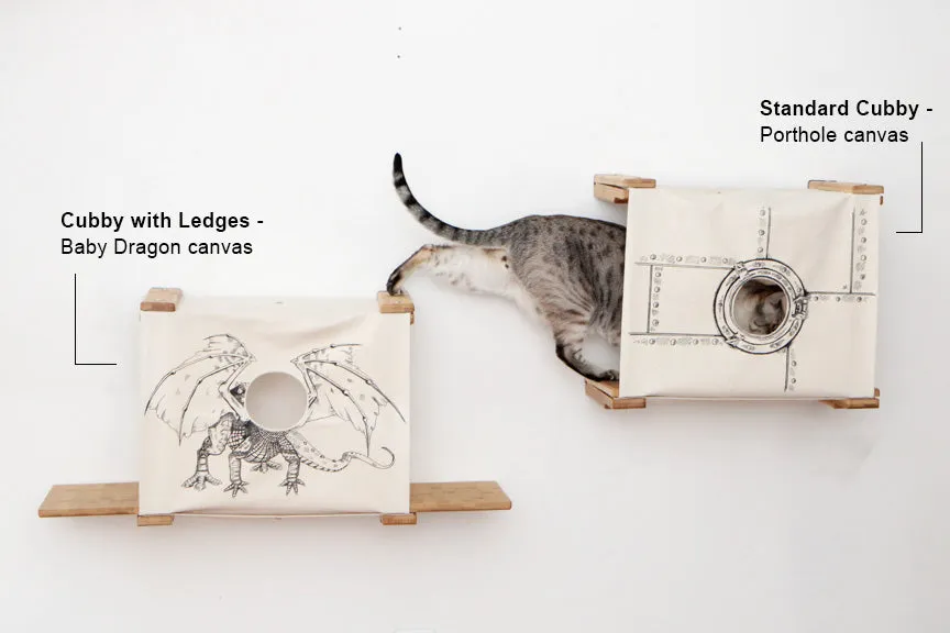 Cat Cubby with Perches - Covered Cat Bed