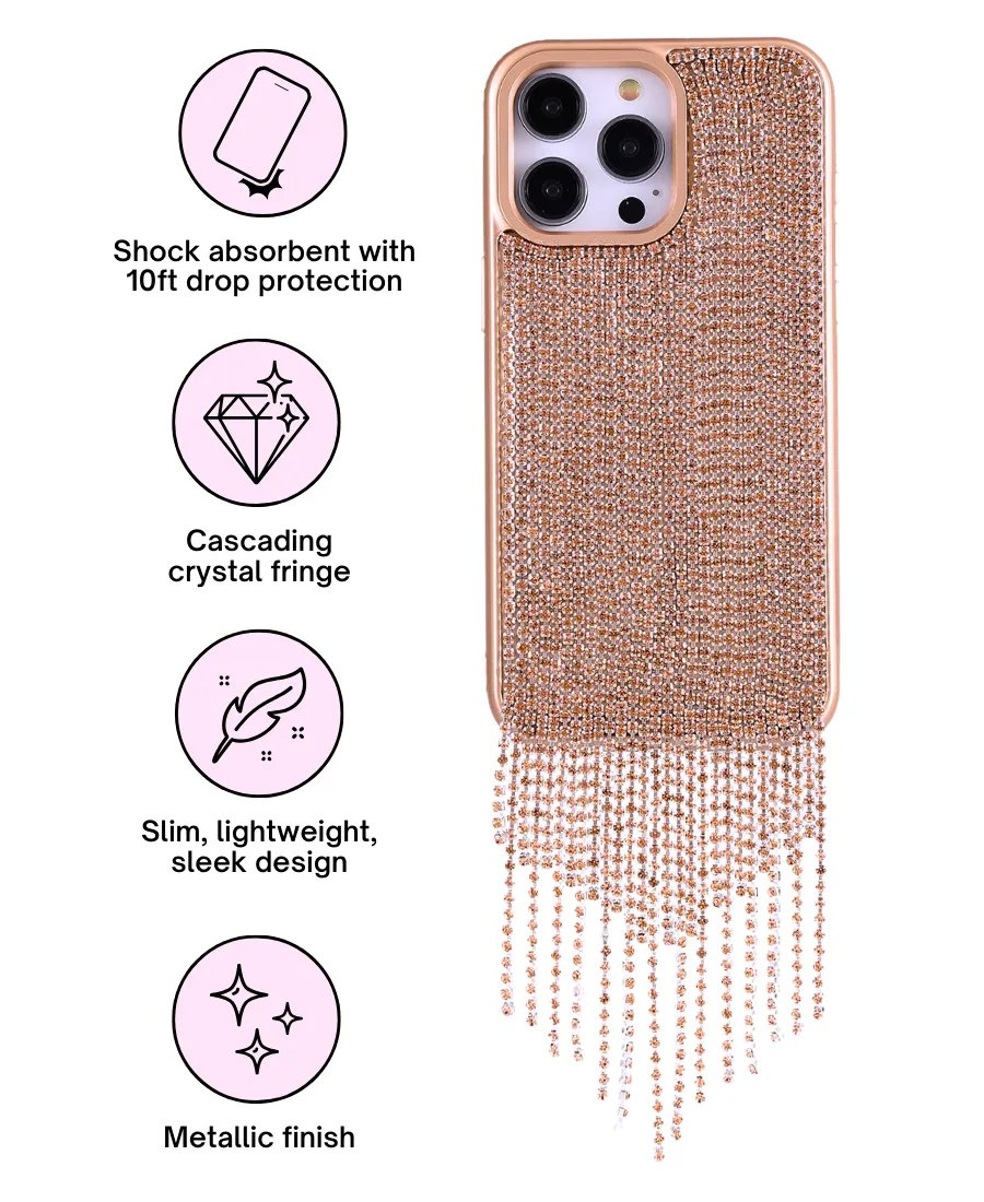 Champagne Cascading Crystal Phone Case