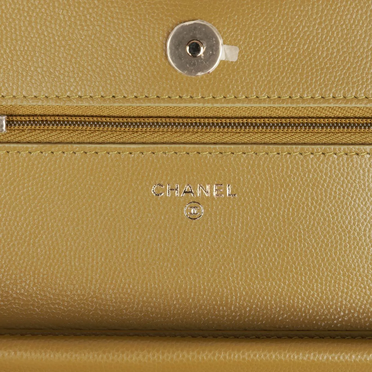 Chanel Wallet on Chain WOC Olive Green Caviar Light Gold Hardware