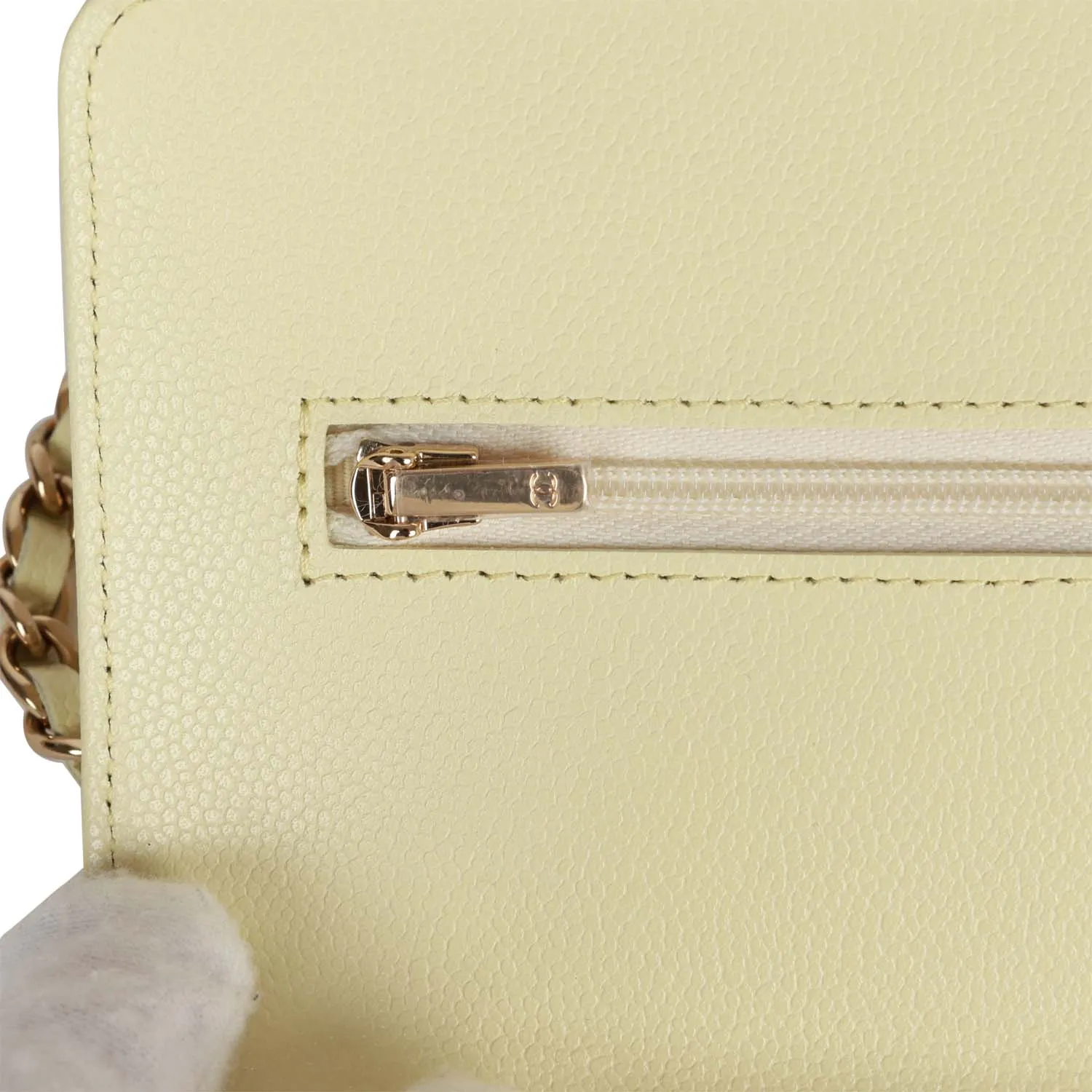 Chanel Wallet on Chain WOC Yellow Caviar Light Gold Hardware