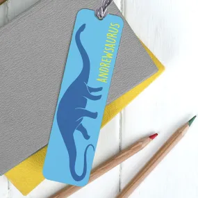 Children's Personalised Dinosaur Metal Bookmark