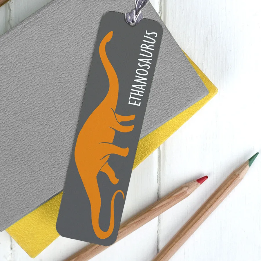 Children's Personalised Dinosaur Metal Bookmark