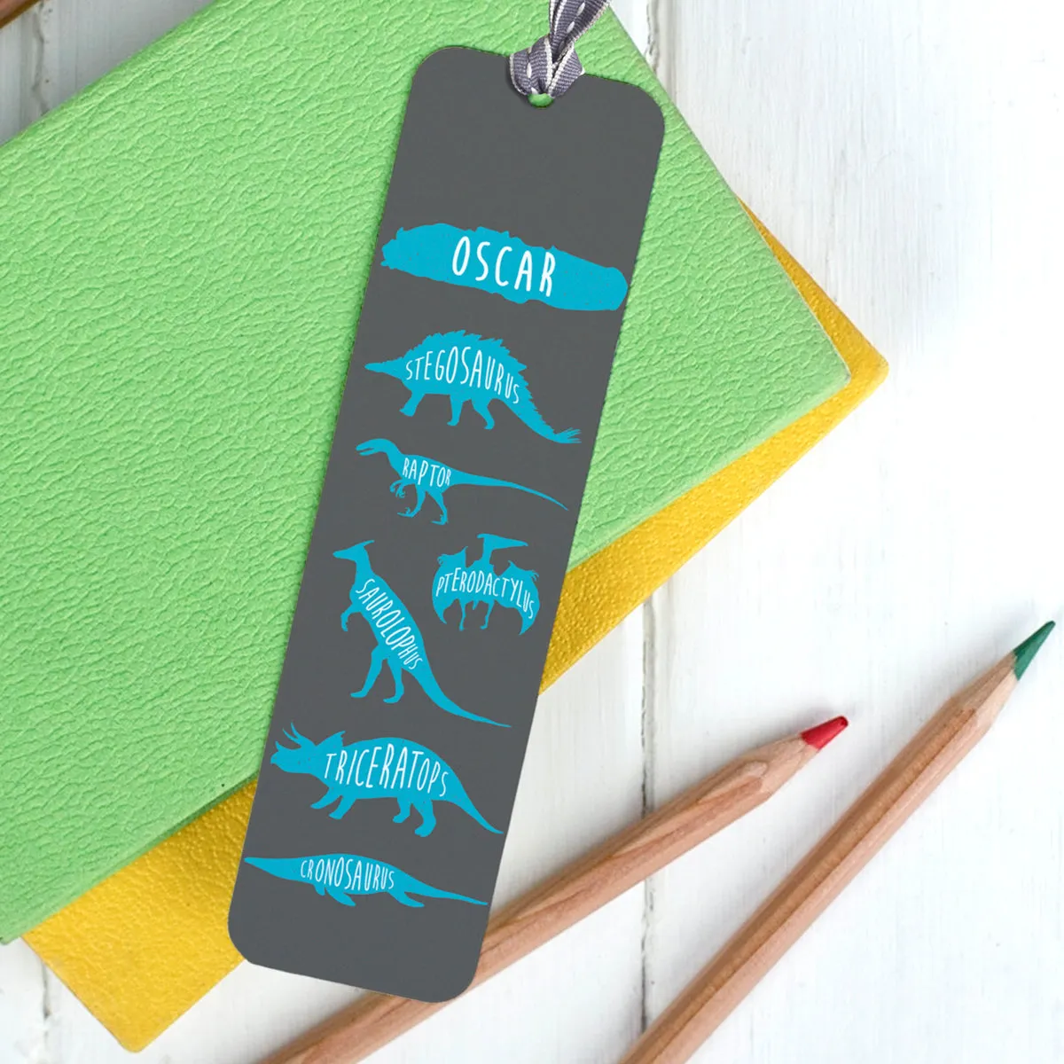 Children's Personalised Guide to Dinosaurs Metal Bookmark