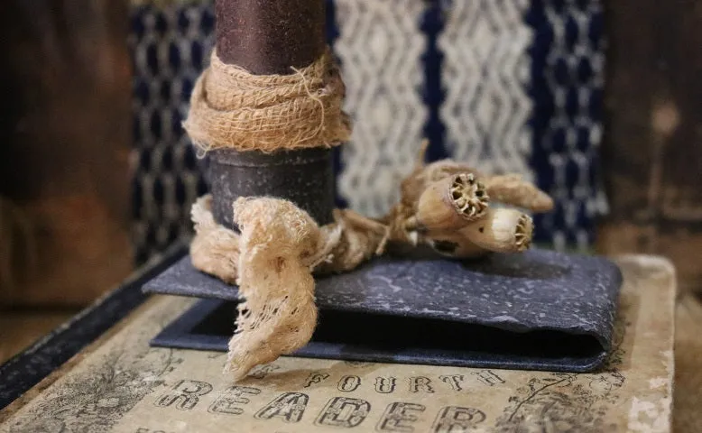 Child's Reader Wilson dated 1860 and Book Light