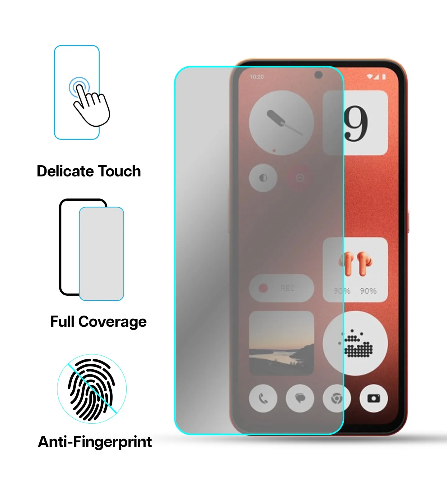 CMF Phone 1 - [GT Series | Easy Do] Matte Privacy Tempered Glass (On-Screen Fingerprint Lock Will Not Work) - 2 Pack