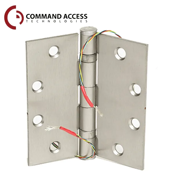 Command Access - Energy Transfer Swing Hinge - Clear Hinge - 4/26 Gauge - Satin Chrome