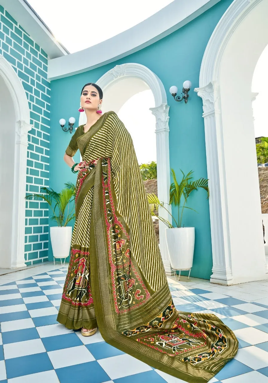 DAKSHKANYA DOLA SILK PATOLA WITH FOIL PRINTED SAREE
