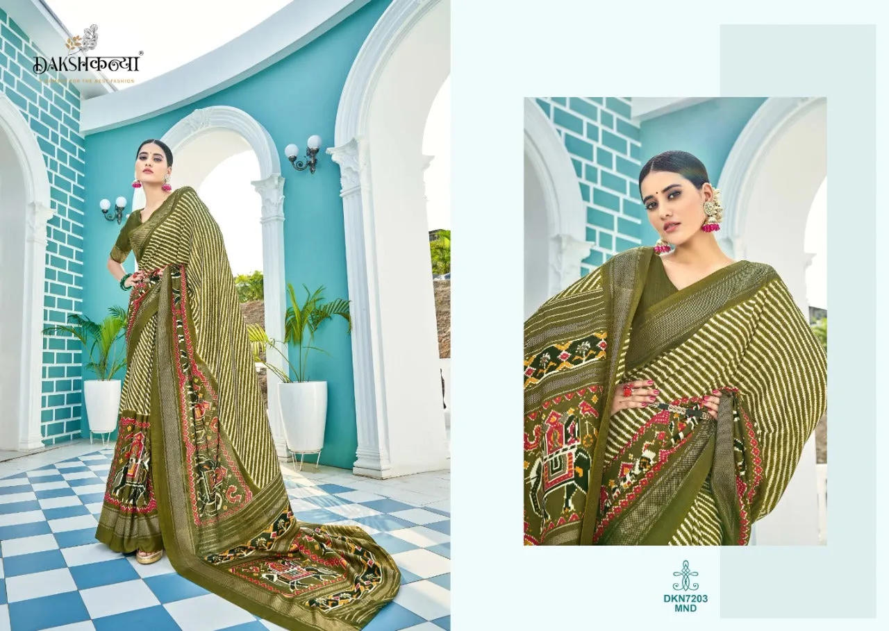 DAKSHKANYA DOLA SILK PATOLA WITH FOIL PRINTED SAREE