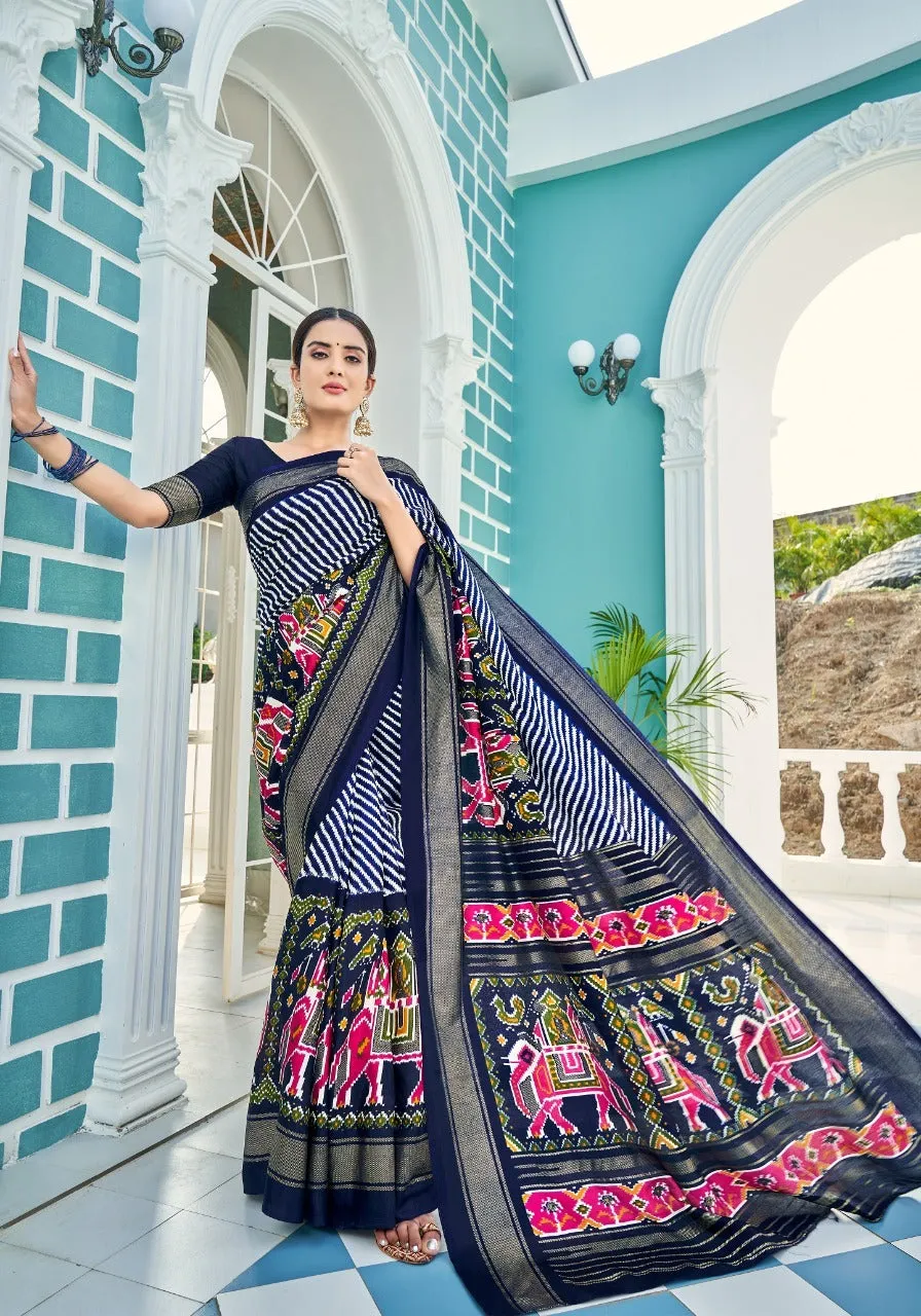 DAKSHKANYA DOLA SILK PATOLA WITH FOIL PRINTED SAREE