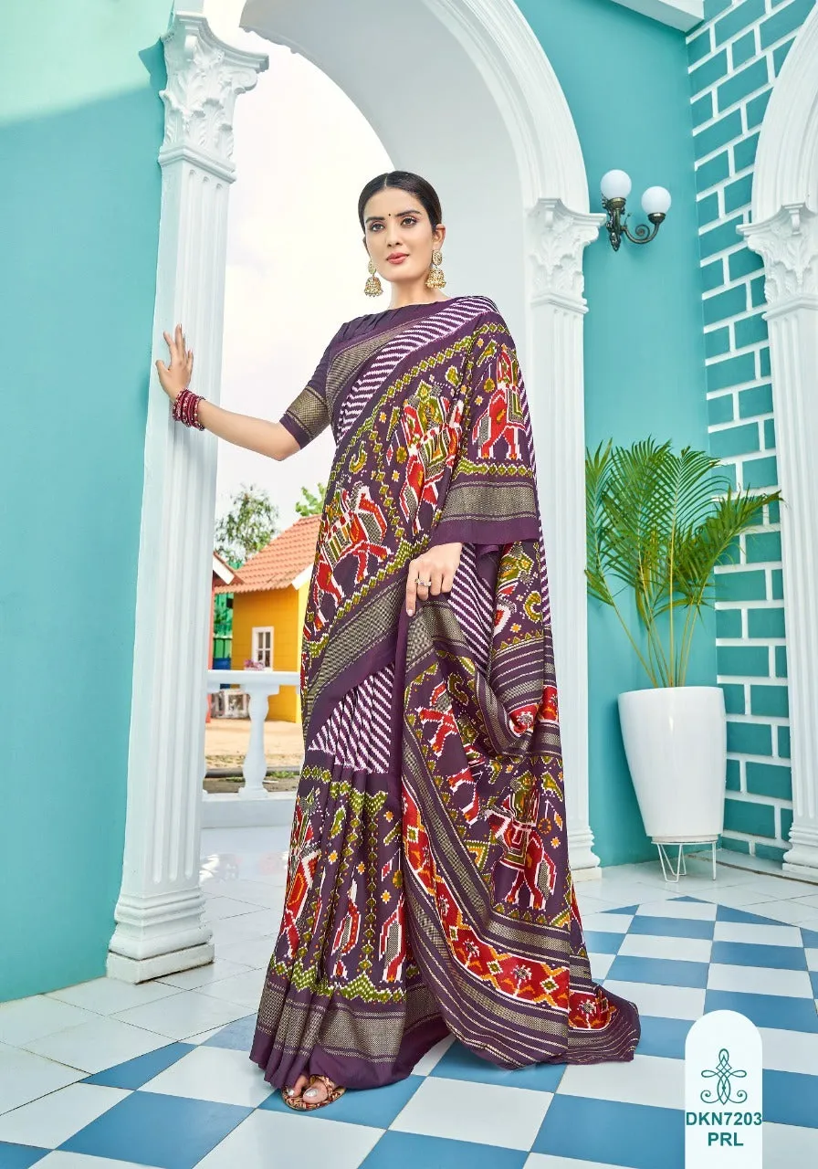 DAKSHKANYA DOLA SILK PATOLA WITH FOIL PRINTED SAREE