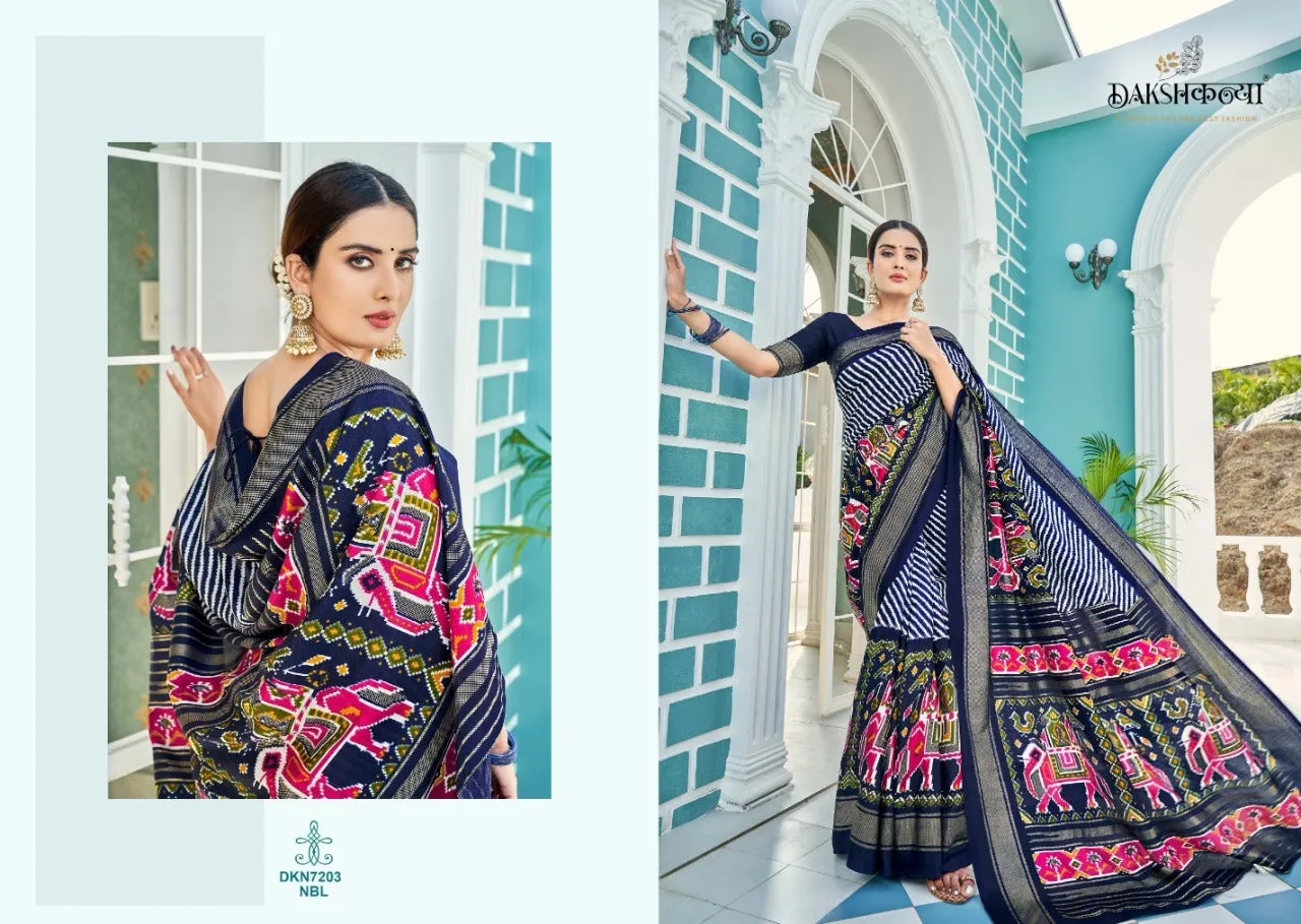 DAKSHKANYA DOLA SILK PATOLA WITH FOIL PRINTED SAREE