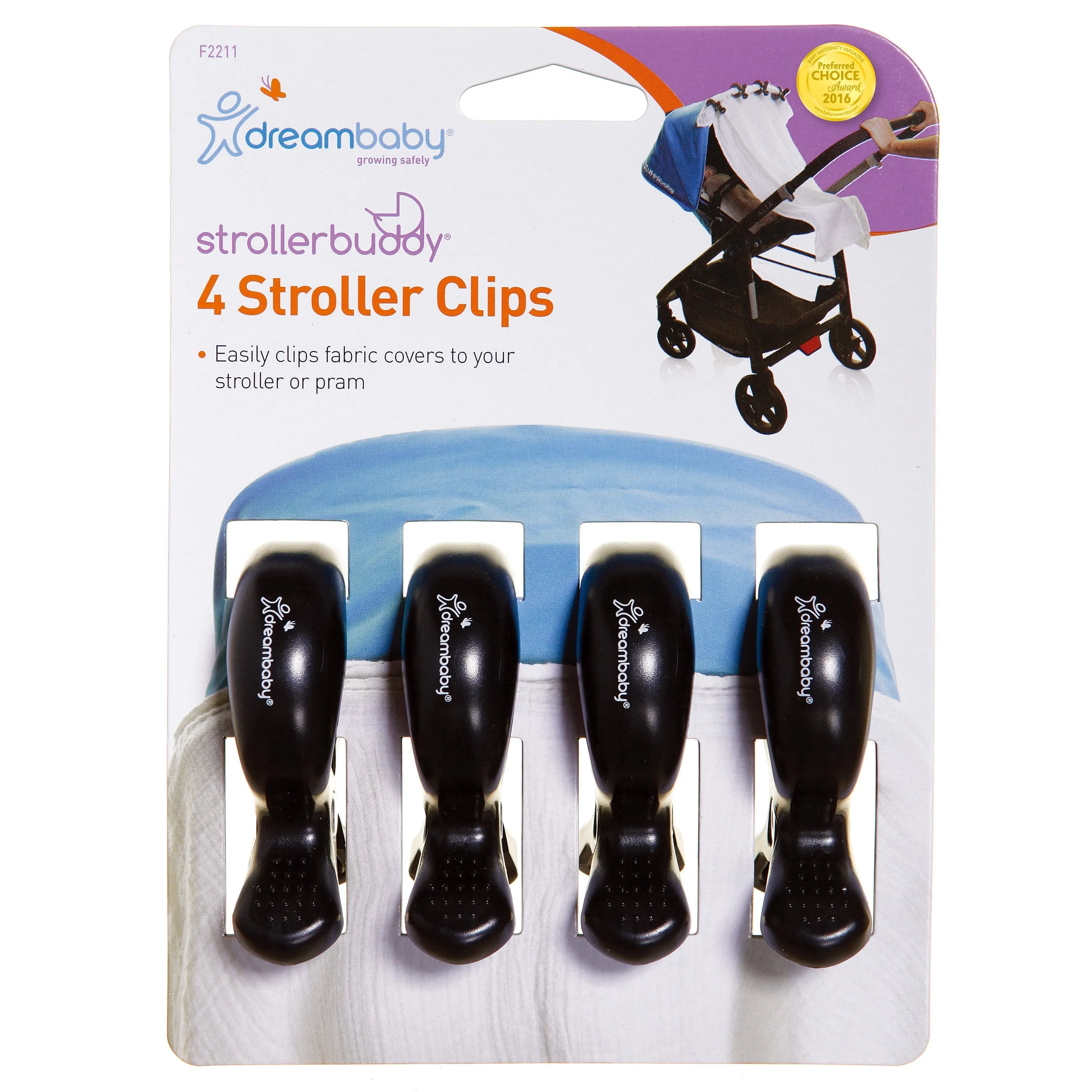 Dreambaby Stroller Clips 4pk - Black DB02211