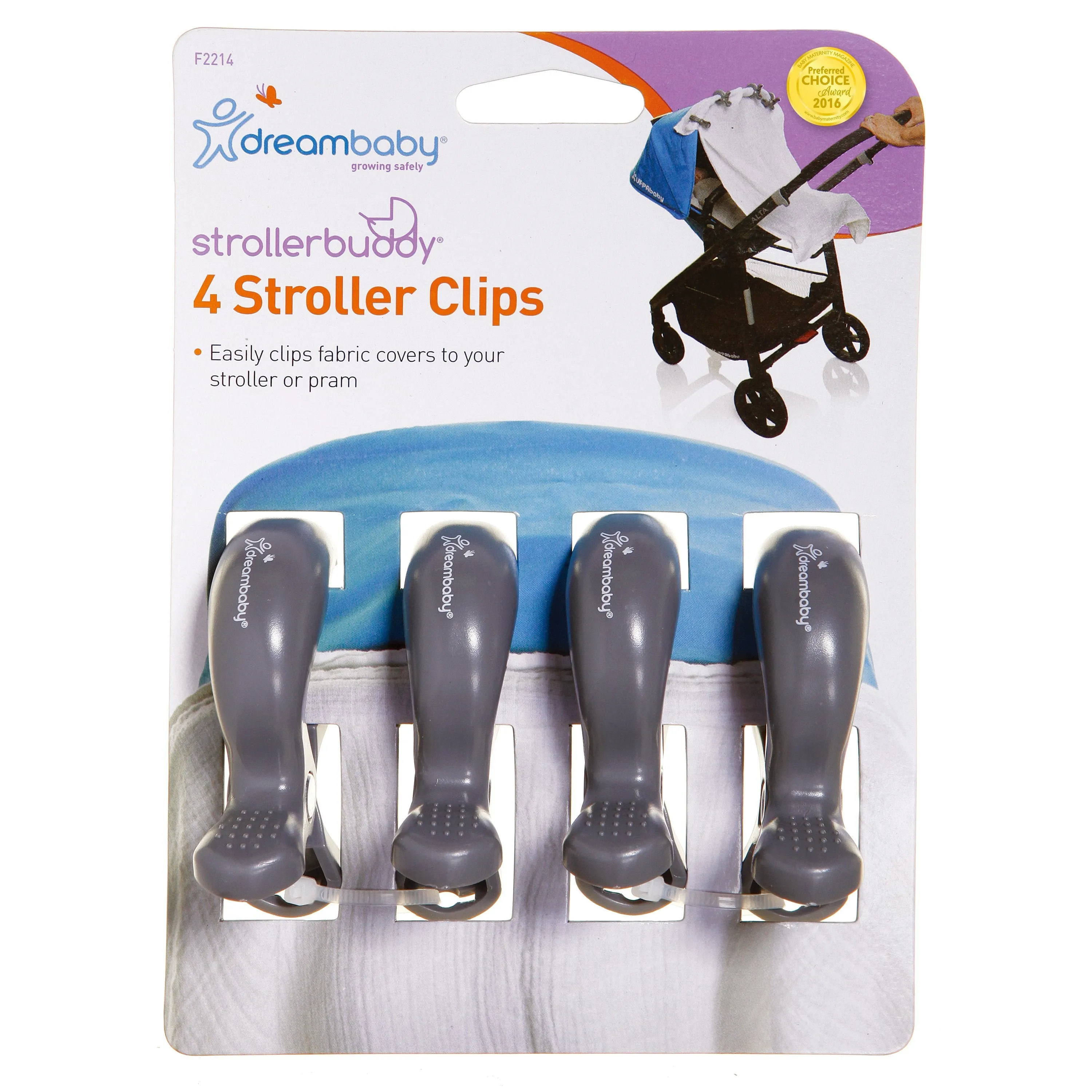Dreambaby Stroller Clips 4pk - Grey DB02214