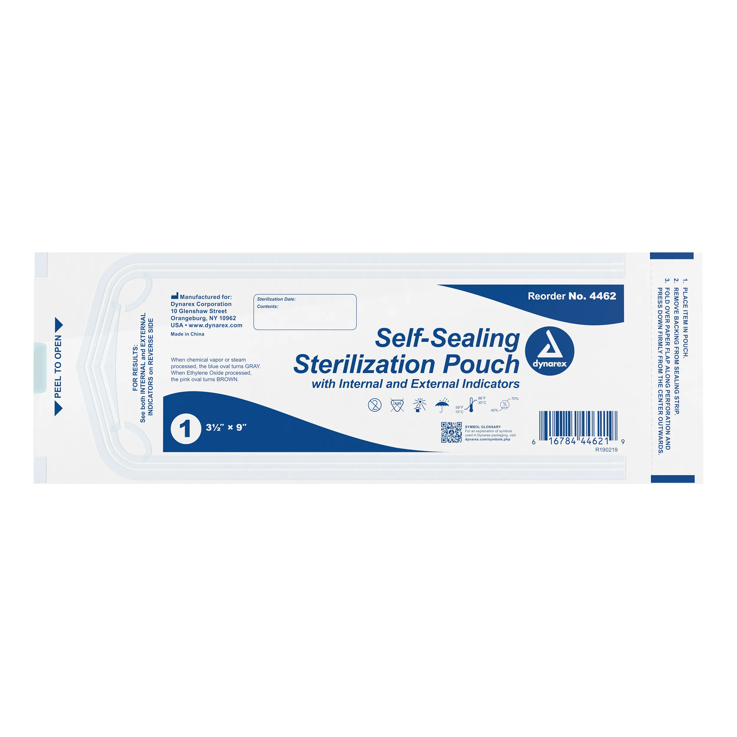 Dynarex - Sterilization Pouches 3.5" x 9"
