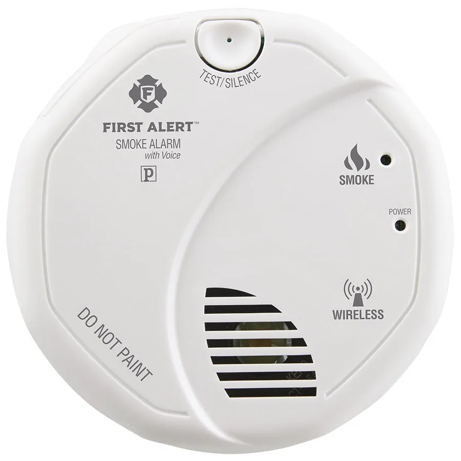 First Alert 1039826 B/O Interconnected Wireless Smoke Alarm with Voice Location