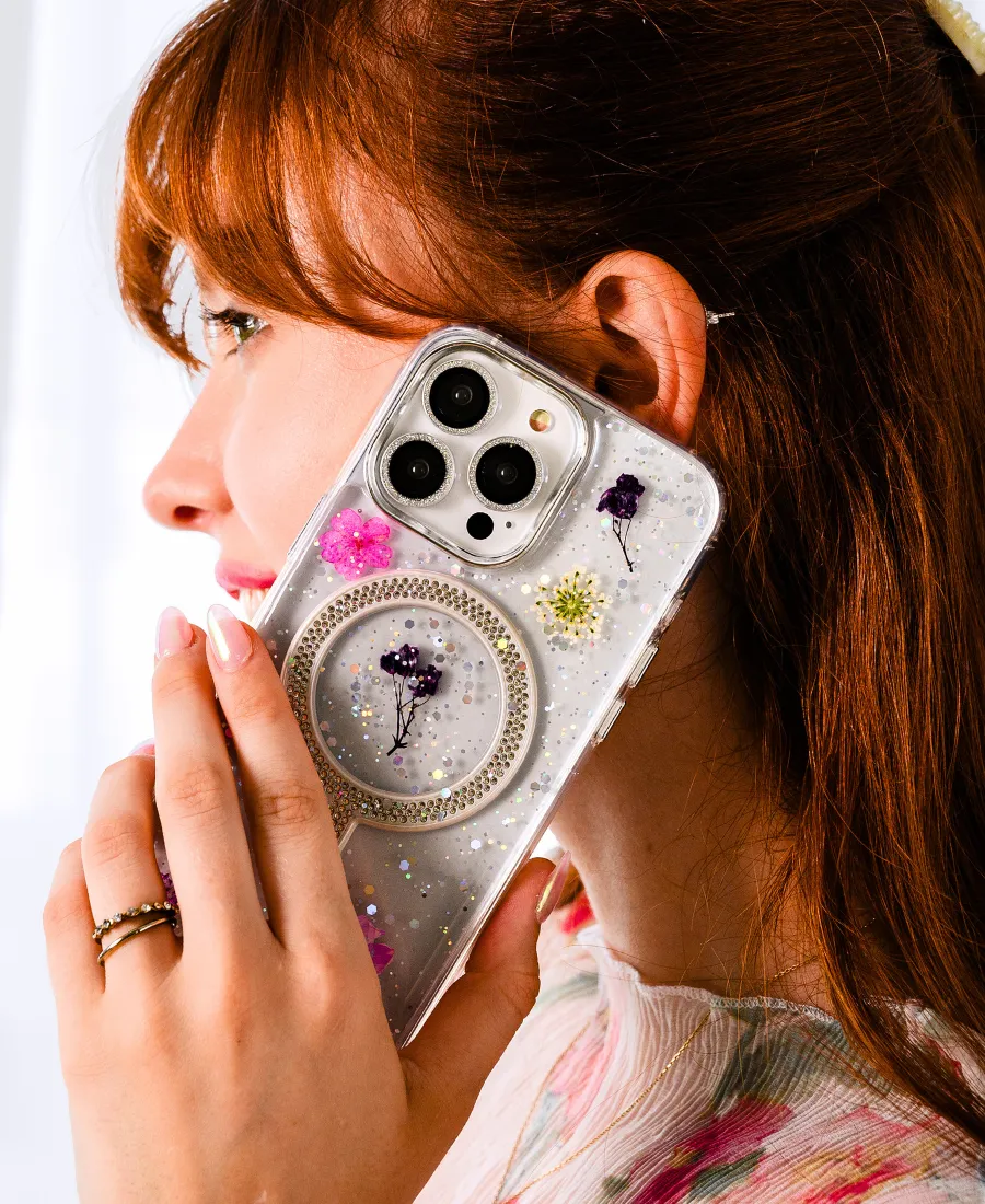 Flirty Floral Diamond MagSafe Phone Case