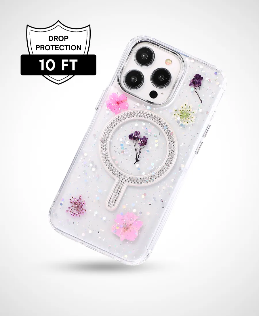 Flirty Floral Diamond MagSafe Phone Case