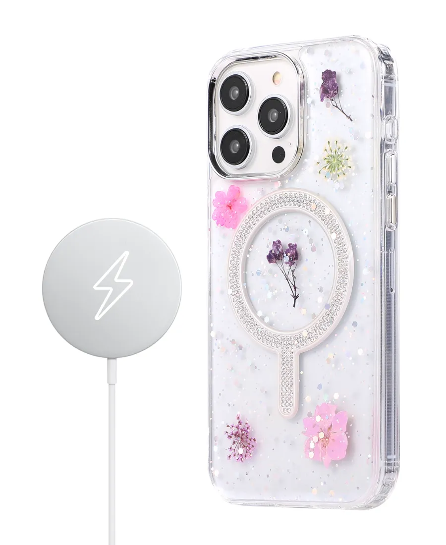 Flirty Floral Diamond MagSafe Phone Case
