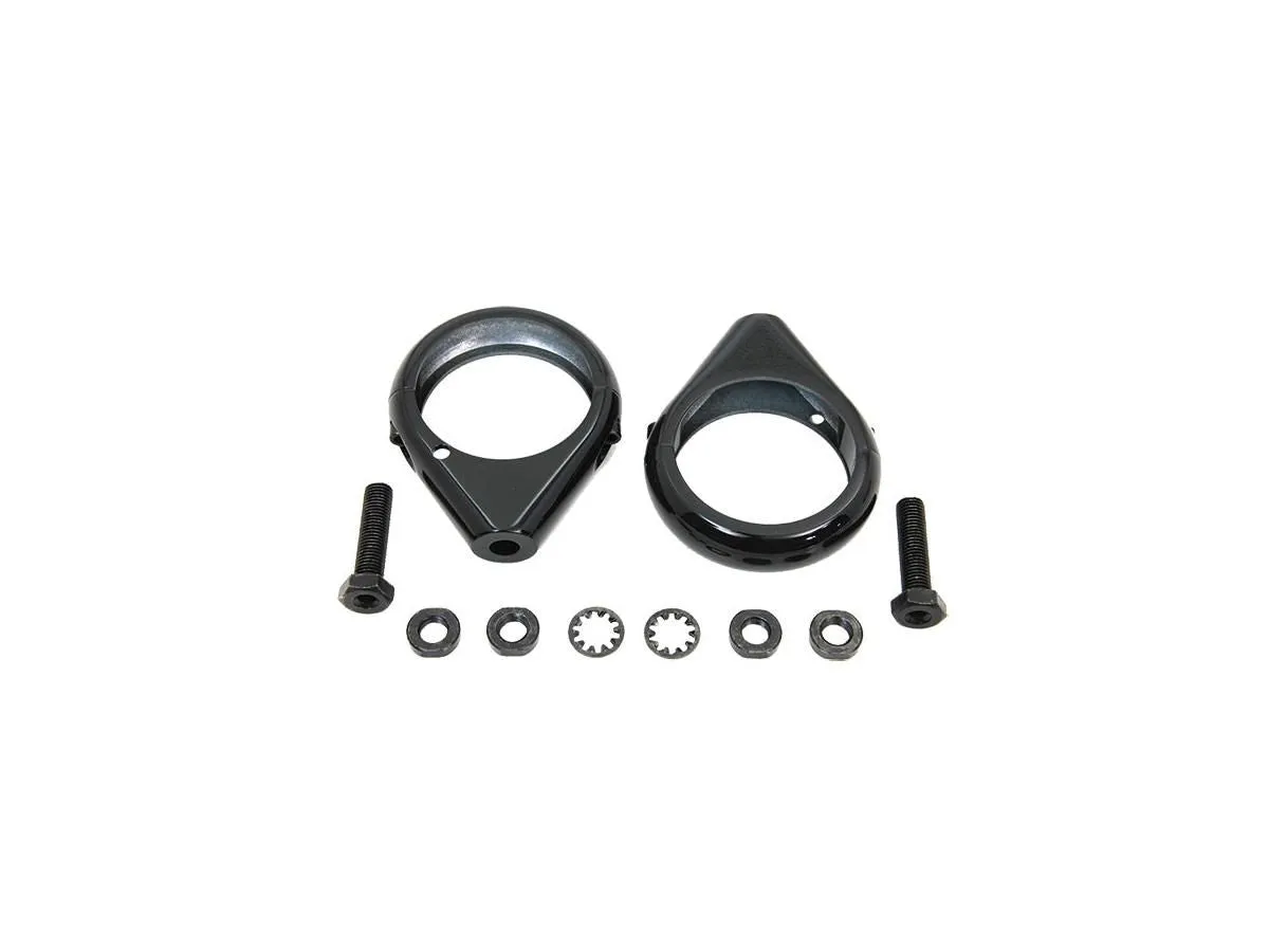 Fork Clamps for Harley-Davidson to Relocate Turn Signals/Indicators - 39mm, Black - Drag Specialties 2040-1128