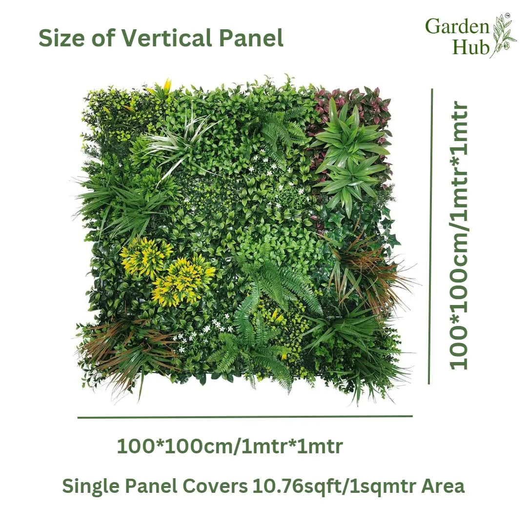 Garden Hub Artificial UV Vertical Garden Wall Matt/Panels/Grass for Home Decoration (1mtr X 1mtr, 10.76sqft)