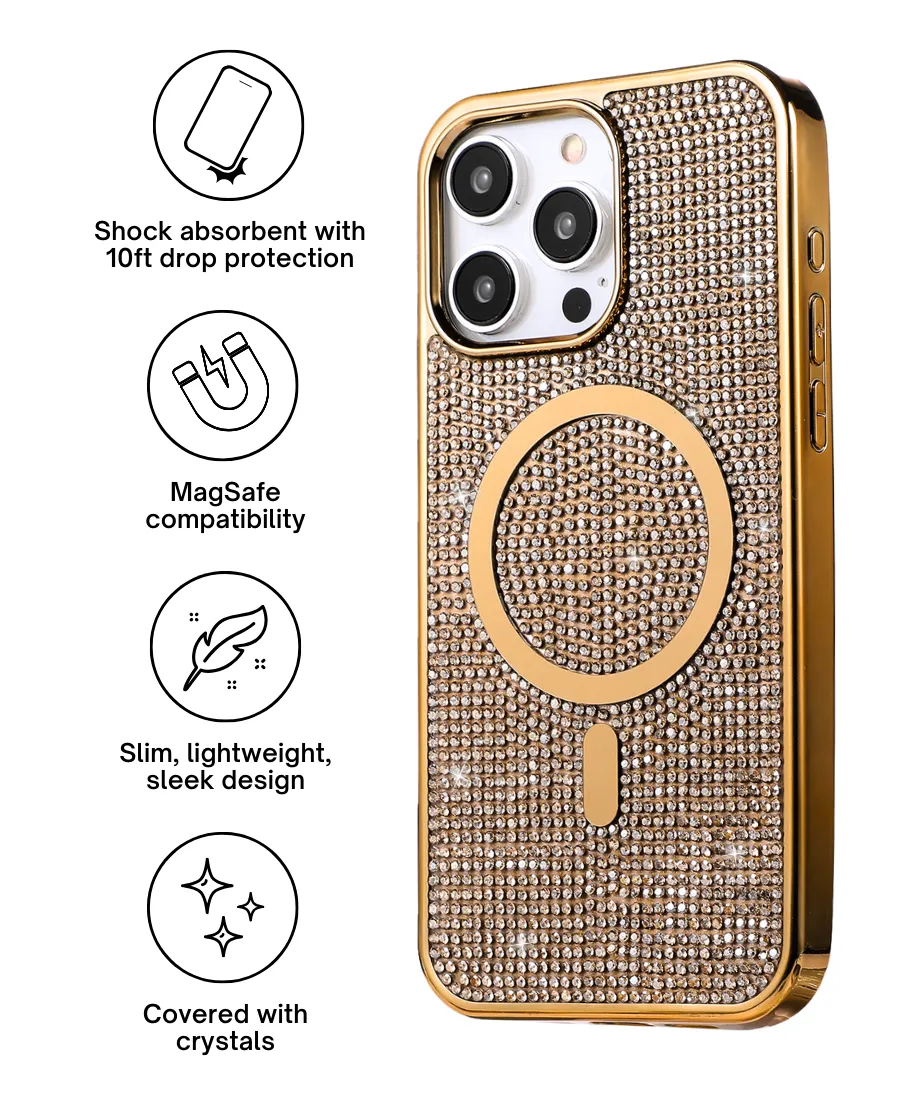 Gold Crystal Glam MagSafe Phone Case