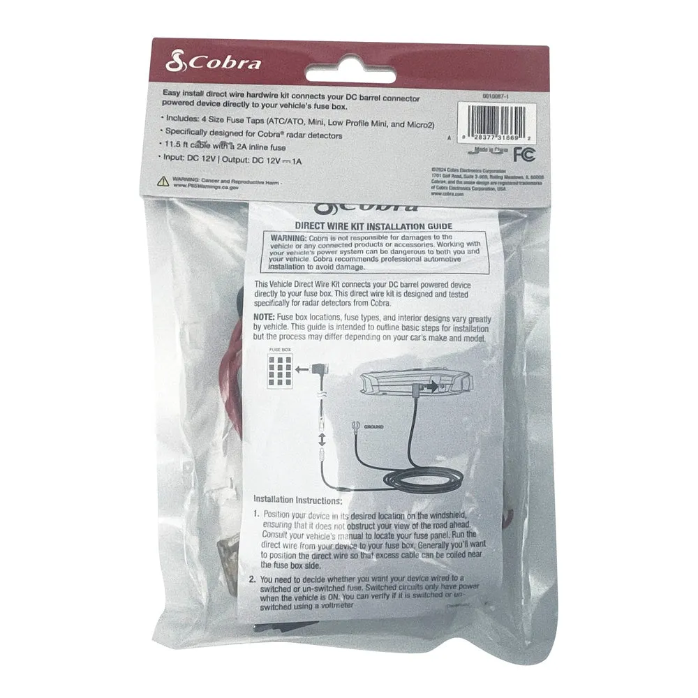 Hardwire Kit - Direct Wire to Barrel Connector