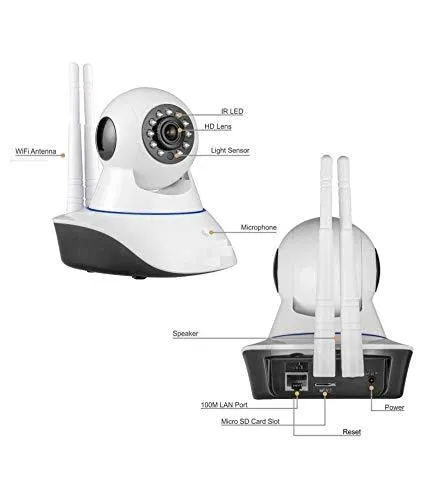 HD 720P IP CCTV Security Camera V380 WiFi Wireless Connectivity, 2 Way Audio Support 128 Gb SD Card