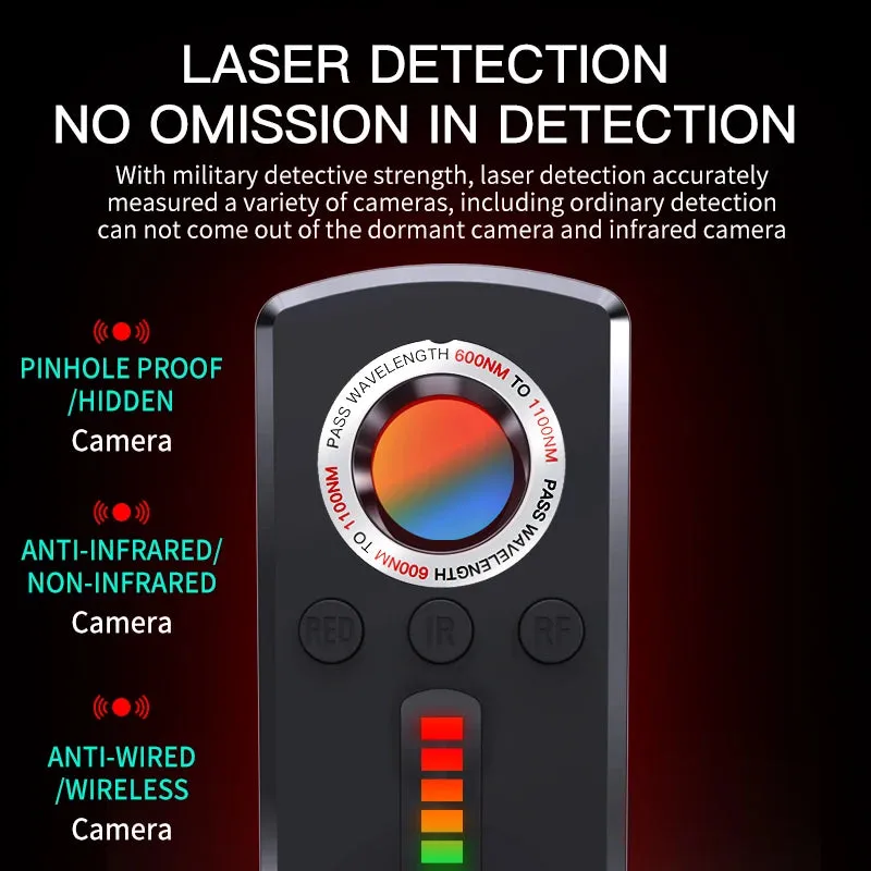 Hidden Camera Detector anti Spy Gadget Professional Hunter Signal Infrared GPS Wiretapping Search Devices Security Protection