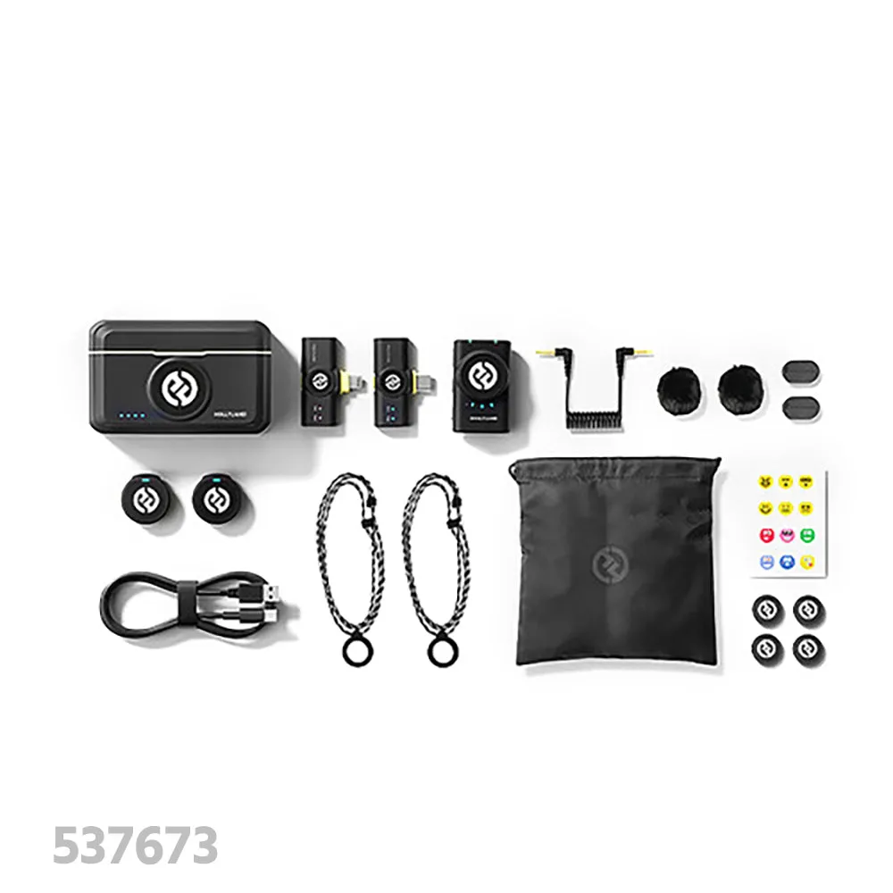 Hollyland LARK M2 DUO 2-Person Wireless Microphone System with USB-C Connector (2.4 GHz, Shine Charcoal)