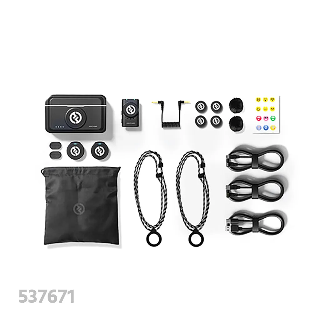 Hollyland LARK M2 DUO 2-Person Wireless Microphone System with USB-C Connector (2.4 GHz, Shine Charcoal)