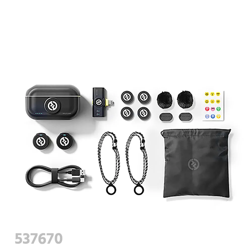 Hollyland LARK M2 DUO 2-Person Wireless Microphone System with USB-C Connector (2.4 GHz, Shine Charcoal)