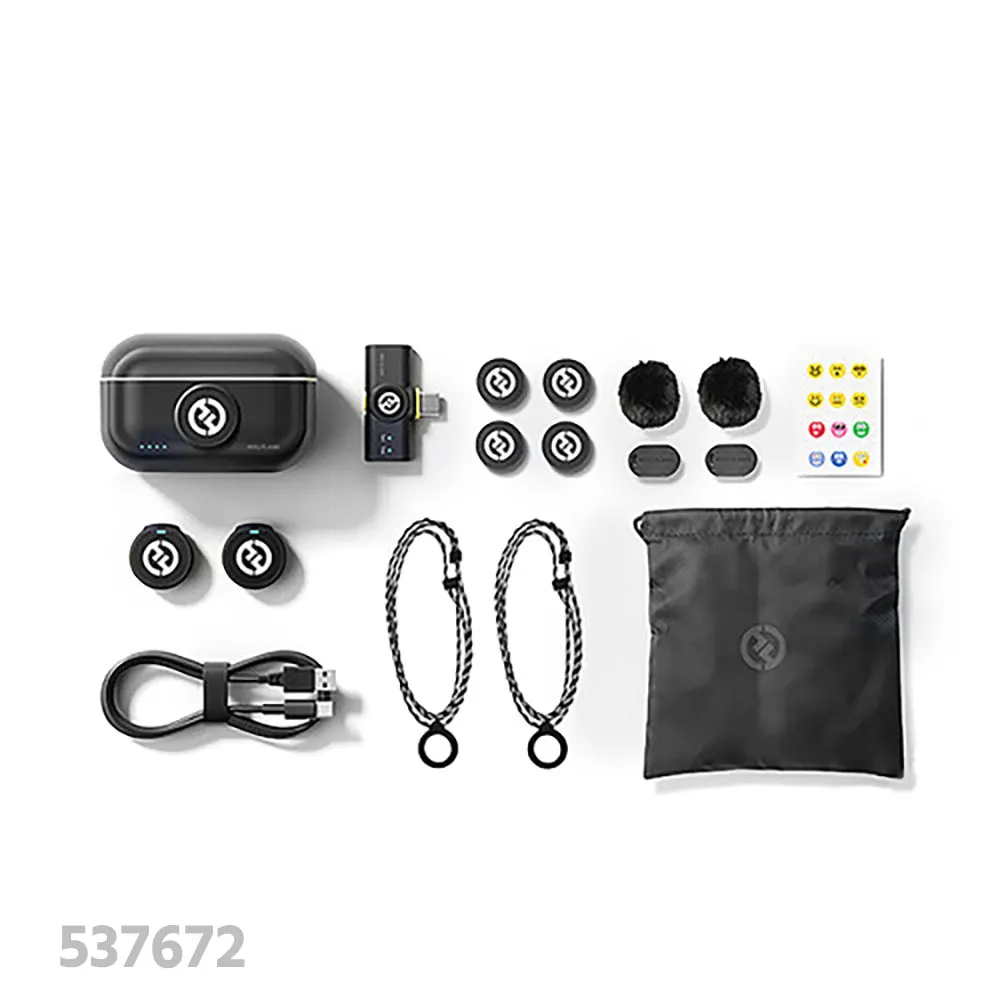 Hollyland LARK M2 DUO 2-Person Wireless Microphone System with USB-C Connector (2.4 GHz, Shine Charcoal)