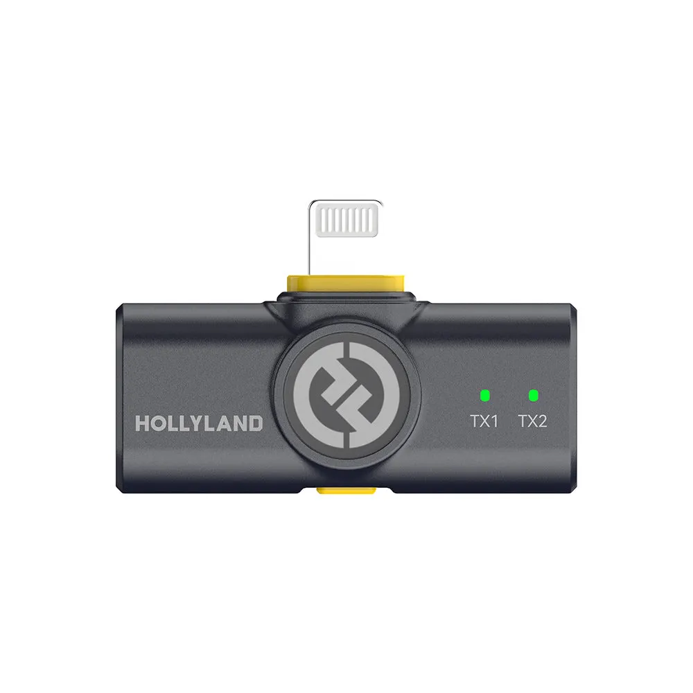 Hollyland LARK M2 DUO 2-Person Wireless Microphone System with USB-C Connector (2.4 GHz, Shine Charcoal)