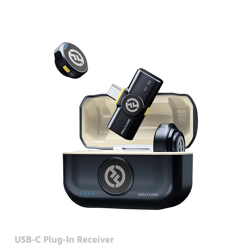 Hollyland LARK M2 DUO 2-Person Wireless Microphone System with USB-C Connector (2.4 GHz, Shine Charcoal)