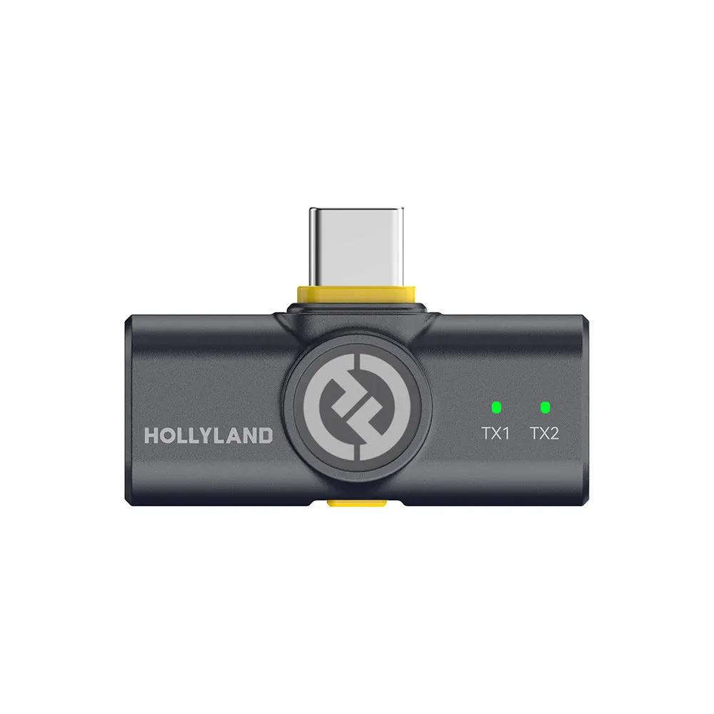 Hollyland LARK M2 DUO 2-Person Wireless Microphone System with USB-C Connector (2.4 GHz, Shine Charcoal)