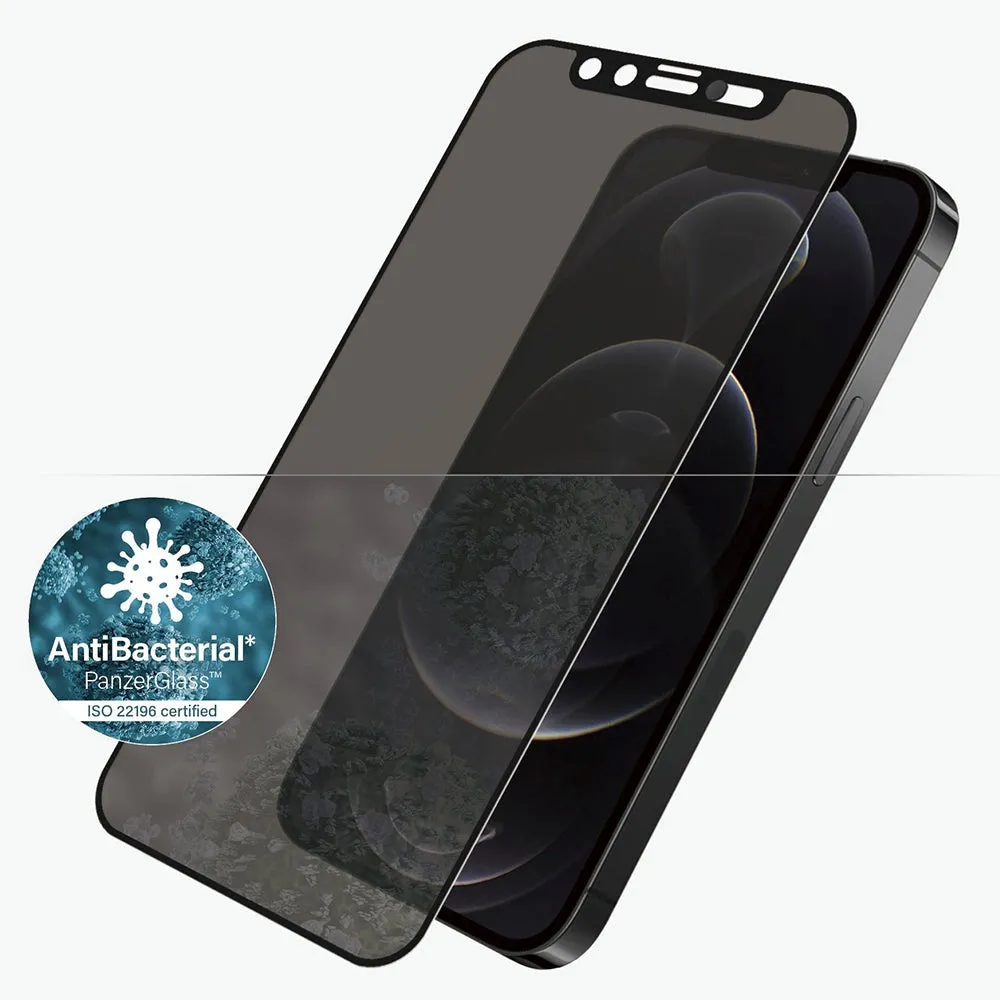 iPhone 12 / 12 Pro PanzerGlass AntiBacterial Skærmbeskyttelse - CamSlider - Privacy - Case Friendly - Sort