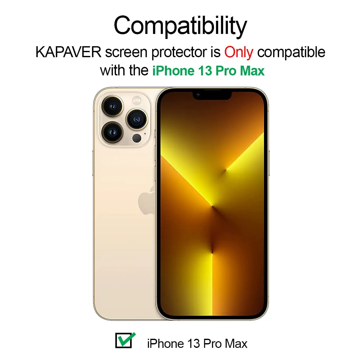 iPhone 13 Pro Max Tempered Glass Screen Protector Guard | EZ FIT - 1 Pack