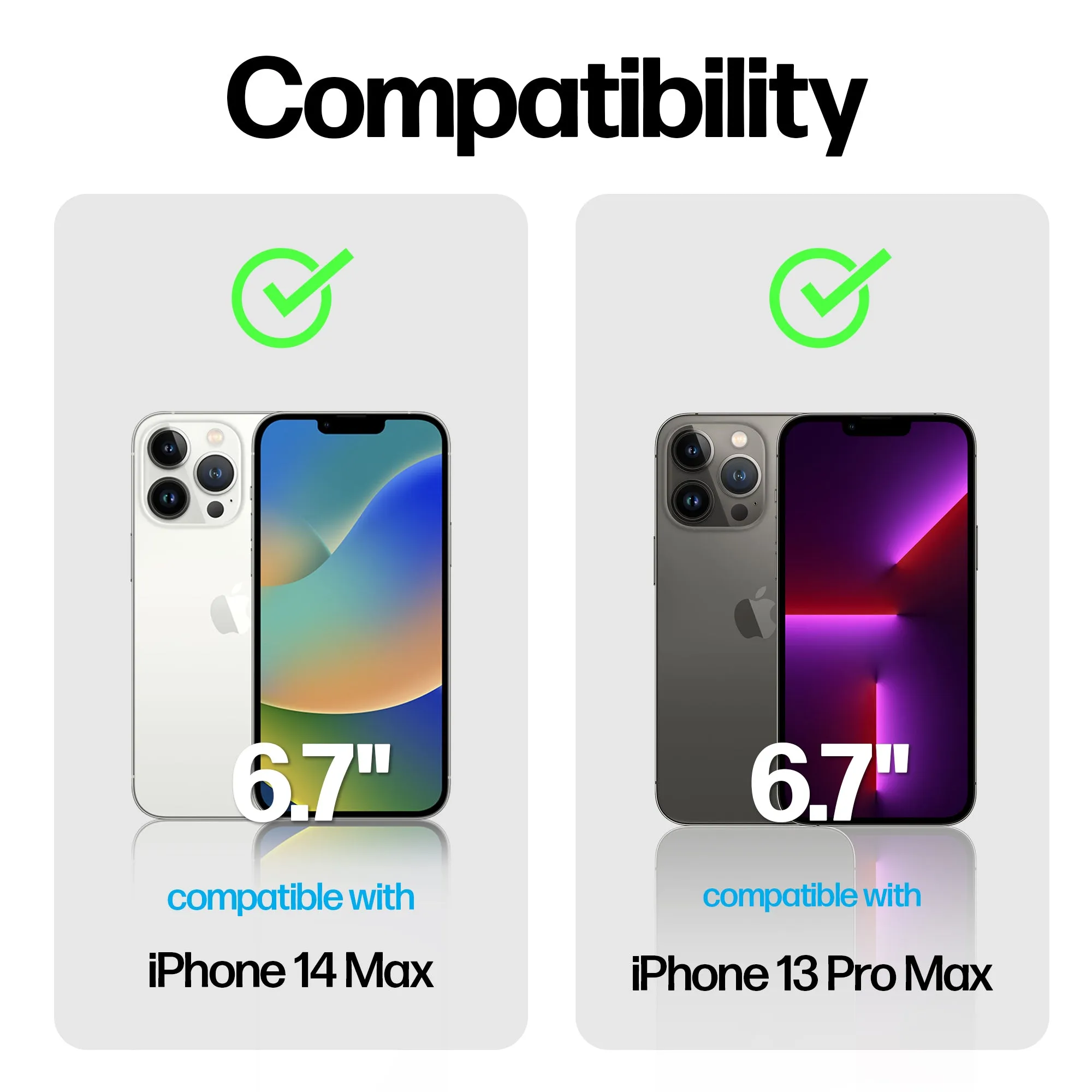 iPhone 14 Plus/iPhone 13 Pro Max Privacy Screen Protector Tempered Glass [2-Pack]