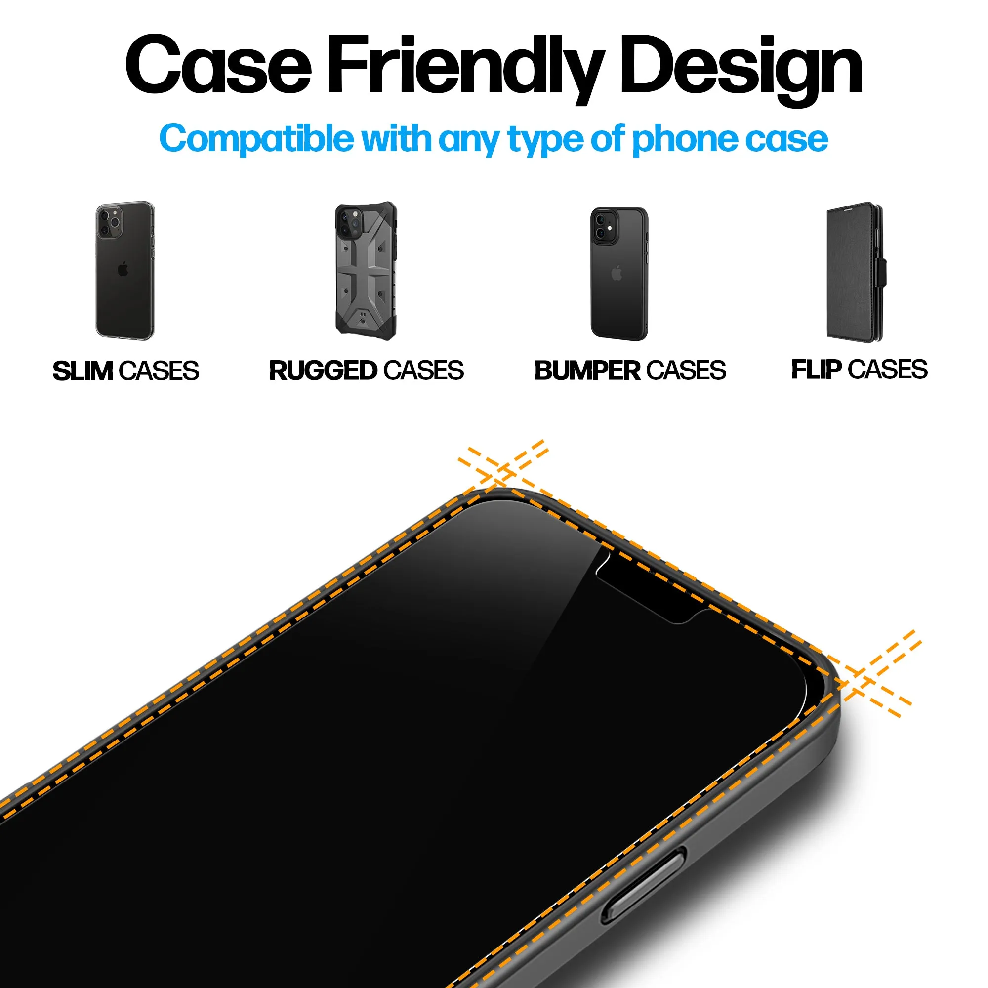 iPhone 14 Plus/iPhone 13 Pro Max Privacy Screen Protector Tempered Glass [2-Pack]