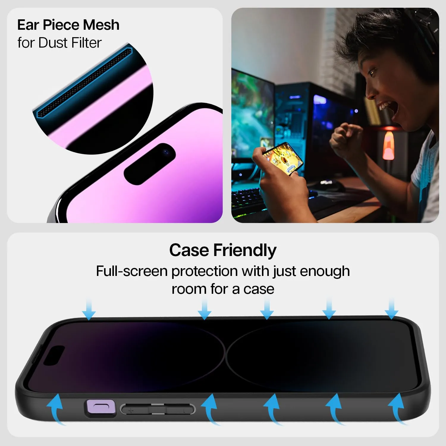 iPhone 14 Pro GT Series Privacy Tempered Glass Screen Protector Guard | Easy Do (Privacy) - 1 Pack