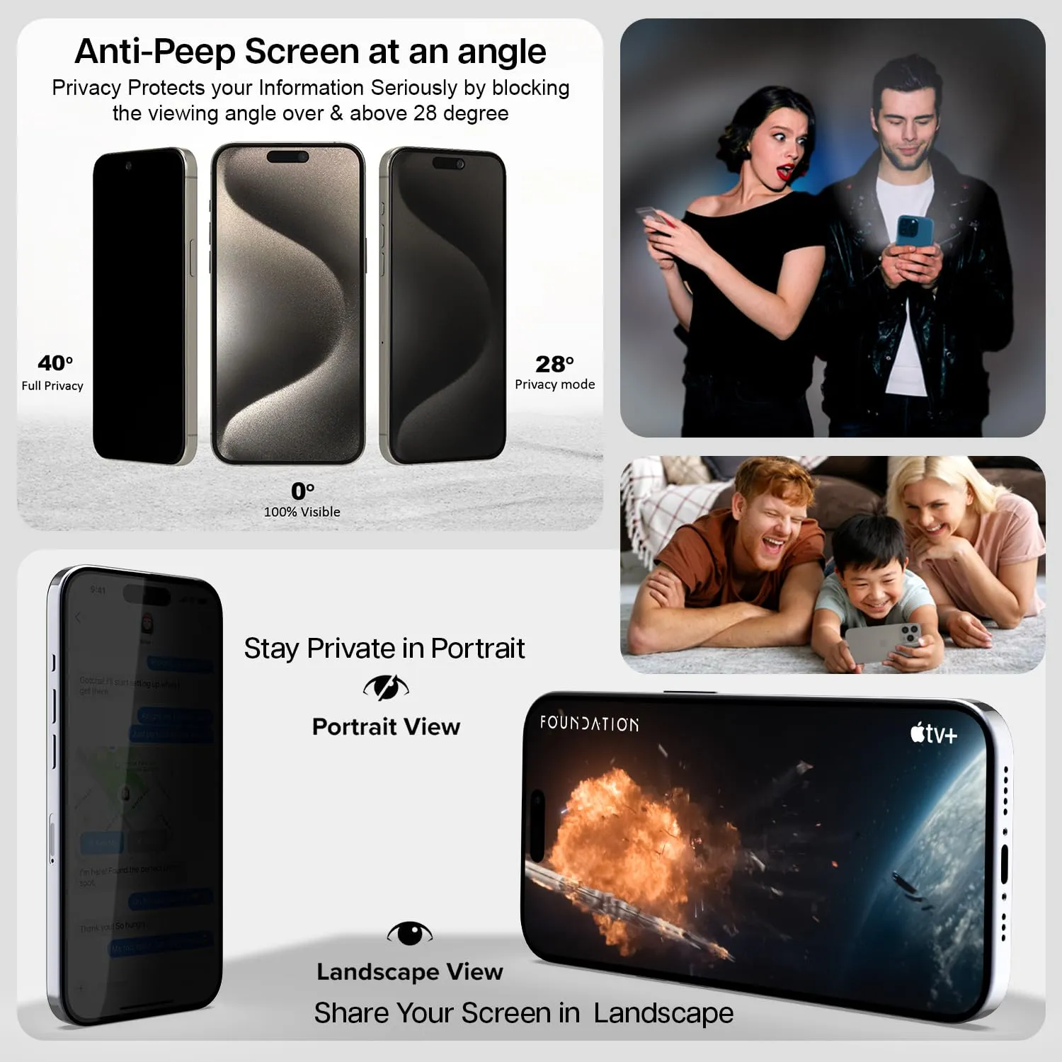 iPhone 15 Pro Max Easy DO Tempered Glass Screen Protector Guard | GT Series (Privacy) - 1 Pack