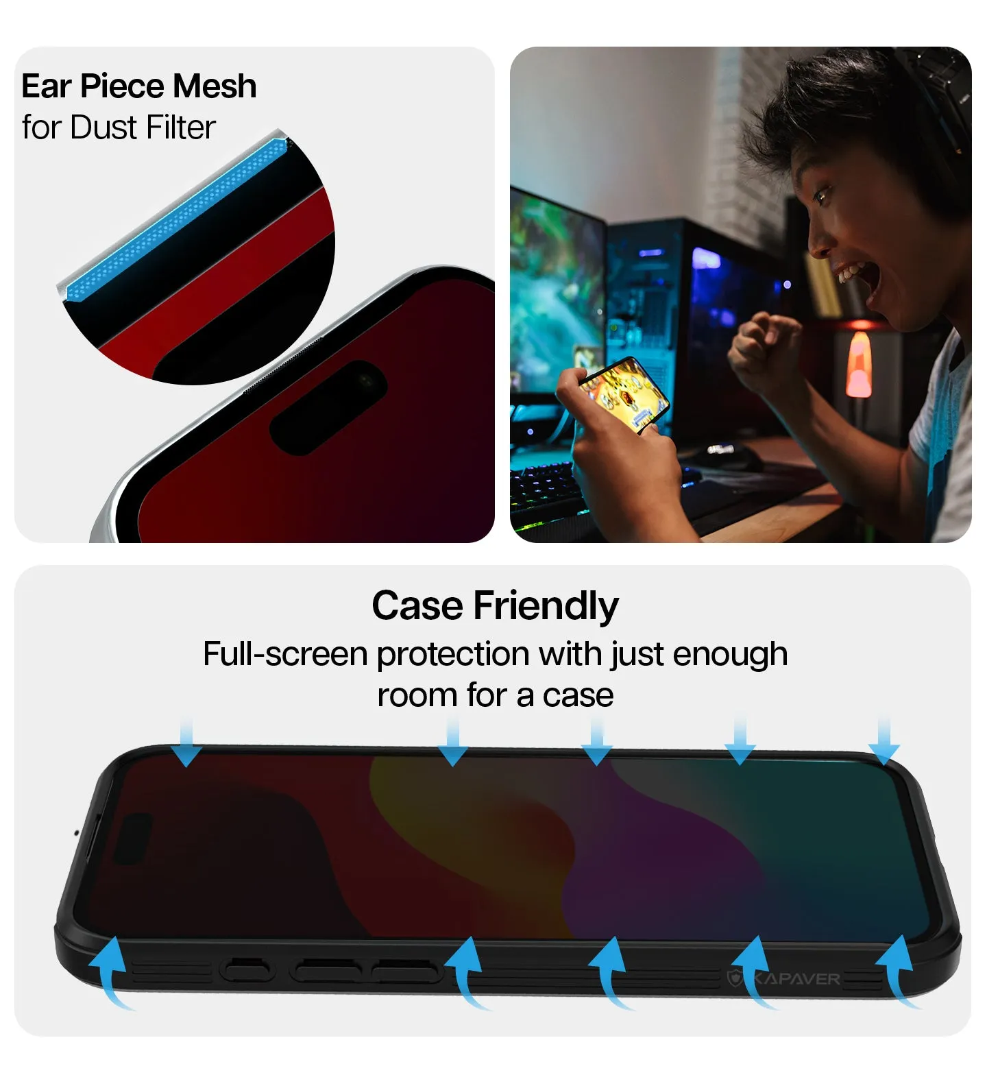 iPhone 16 Easy DO Tempered Glass Screen Protector Guard | GT Series (Privacy) - 1 Pack