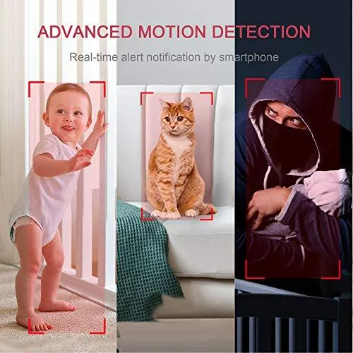 LaView Security Cameras 4pc,Home Security Camera Indoor 1080P,WiFi Cameras for Pet,Motion Detection,Two-Way Audio,Night Vision,Works with Alexa & Google Assistant,iOS & Android & Web Access,US Cloud