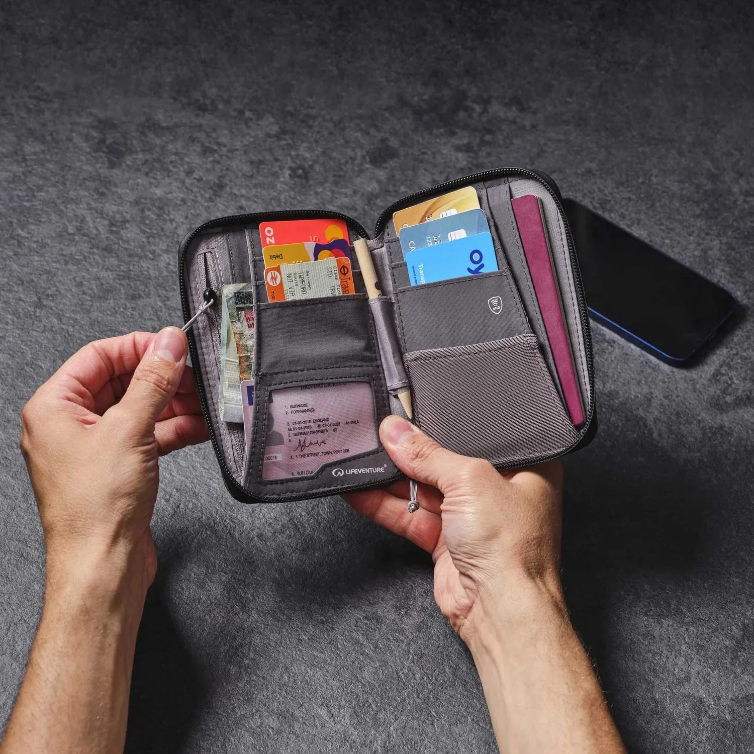 LiFEVENTURE RFiD Mini Travel Wallet