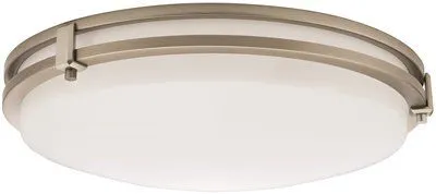 Lithonia Lighting Led Saturn Flush Mount Ceiling Fixture Brushed Nickel 16 Inch  Led Integrated Panel Array Included