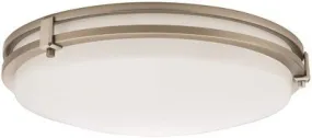 Lithonia Lighting Led Saturn Flush Mount Ceiling Fixture Brushed Nickel 16 Inch  Led Integrated Panel Array Included