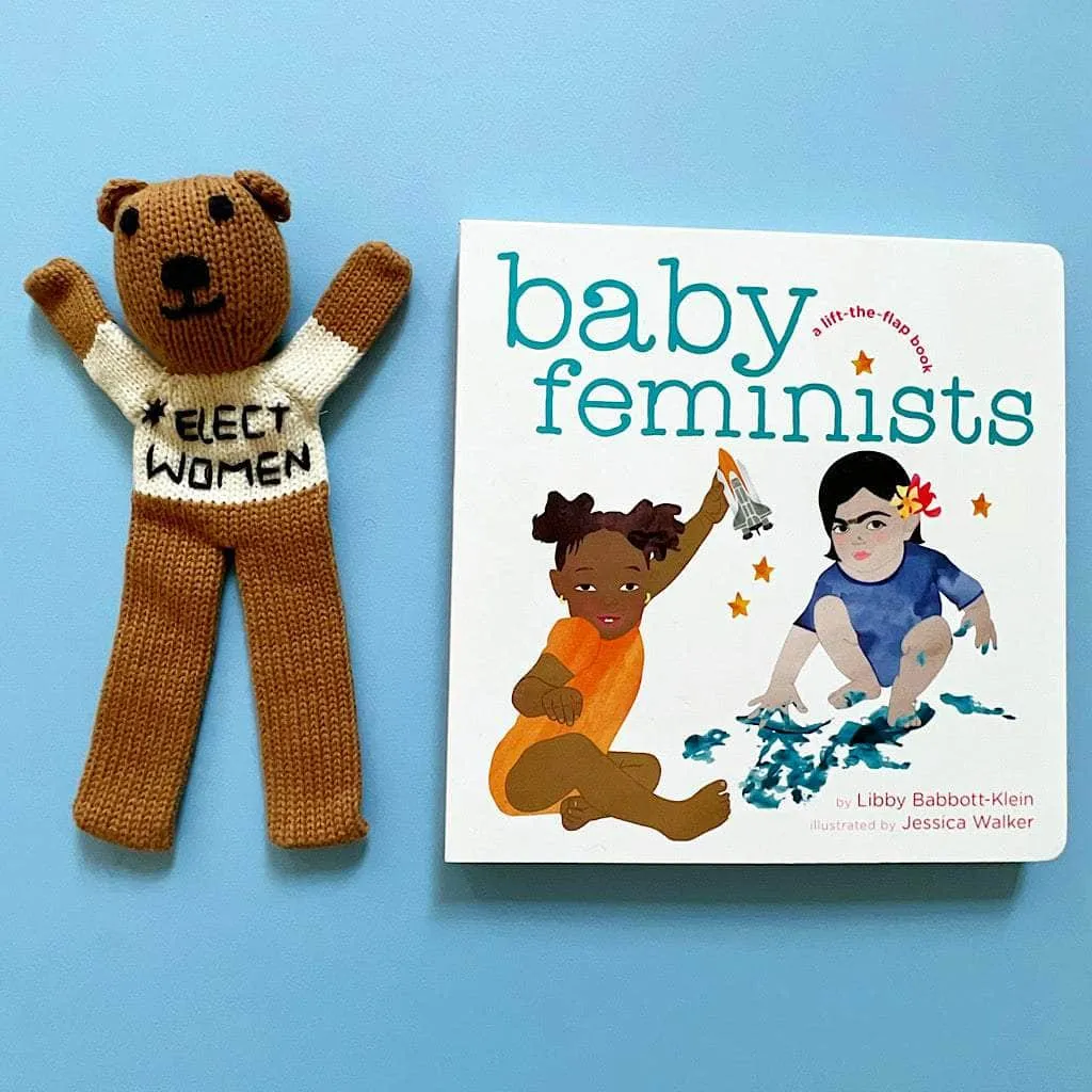 Little Feminist Baby Gift Set - baby feminists Book, Organic Bear | Elect Women Bear