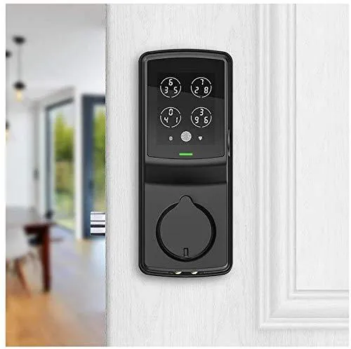 Lockly Secure Pro | Bluetooth Fingerprint WiFi Keyless Entry Smart Door Lock (PGD 728W) Patented Keypad | 3D Fingerprint Reader | iOS and Android Compatible (Dead Bolt, Matte Black)