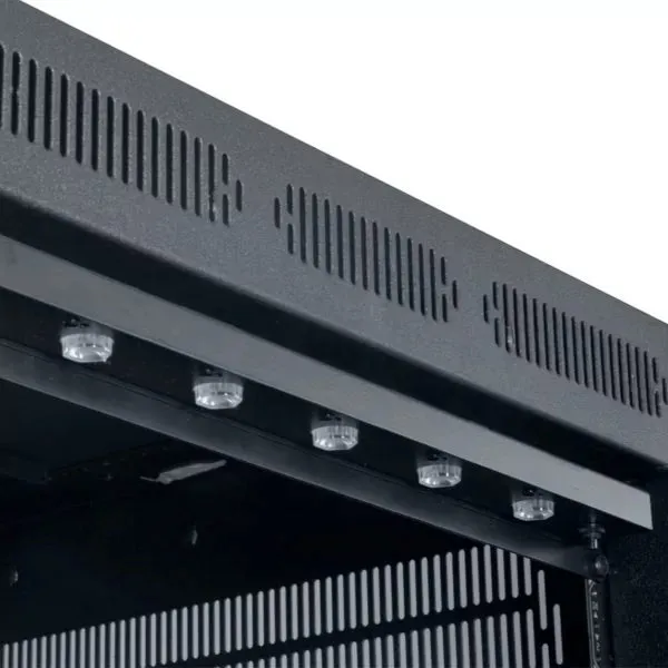 Lowell Mfg Equipment Rack Panel With Light, Front-mount