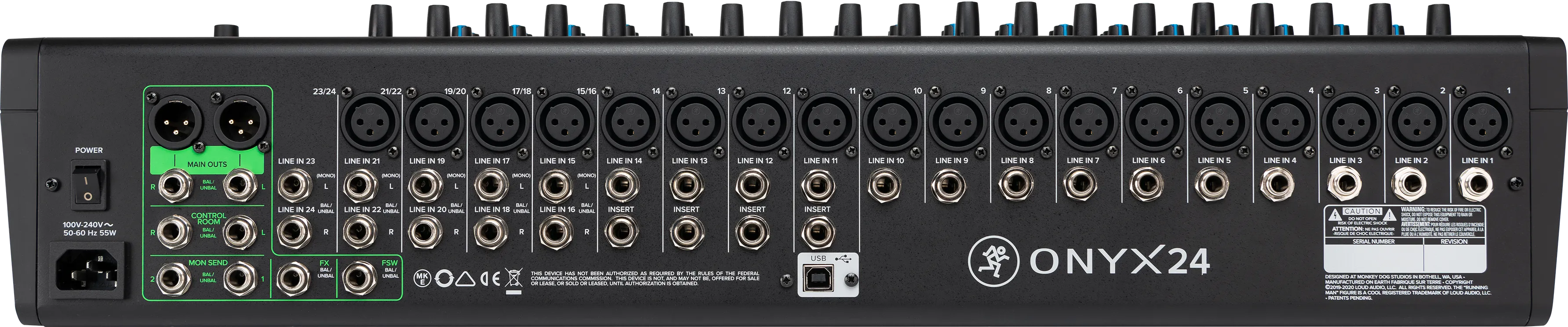 Mackie ONYX24 24-Channel Premium Analog Mixer With Multitrack USB